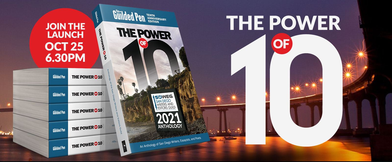 stack of books showing front cover of The Power of 10